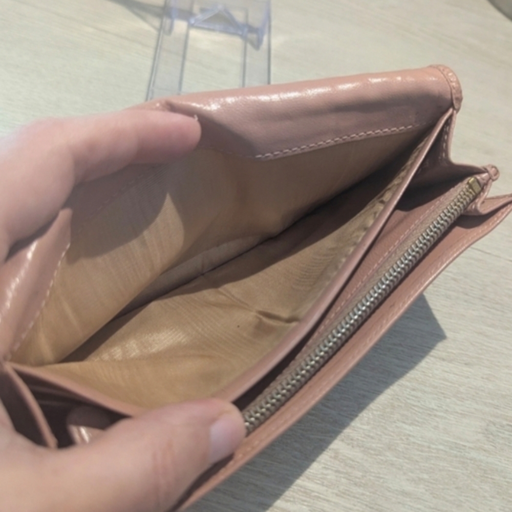 COA Prada Madras Woven Leather Continental Wallet in Blush Pink - Picture 14 of 16